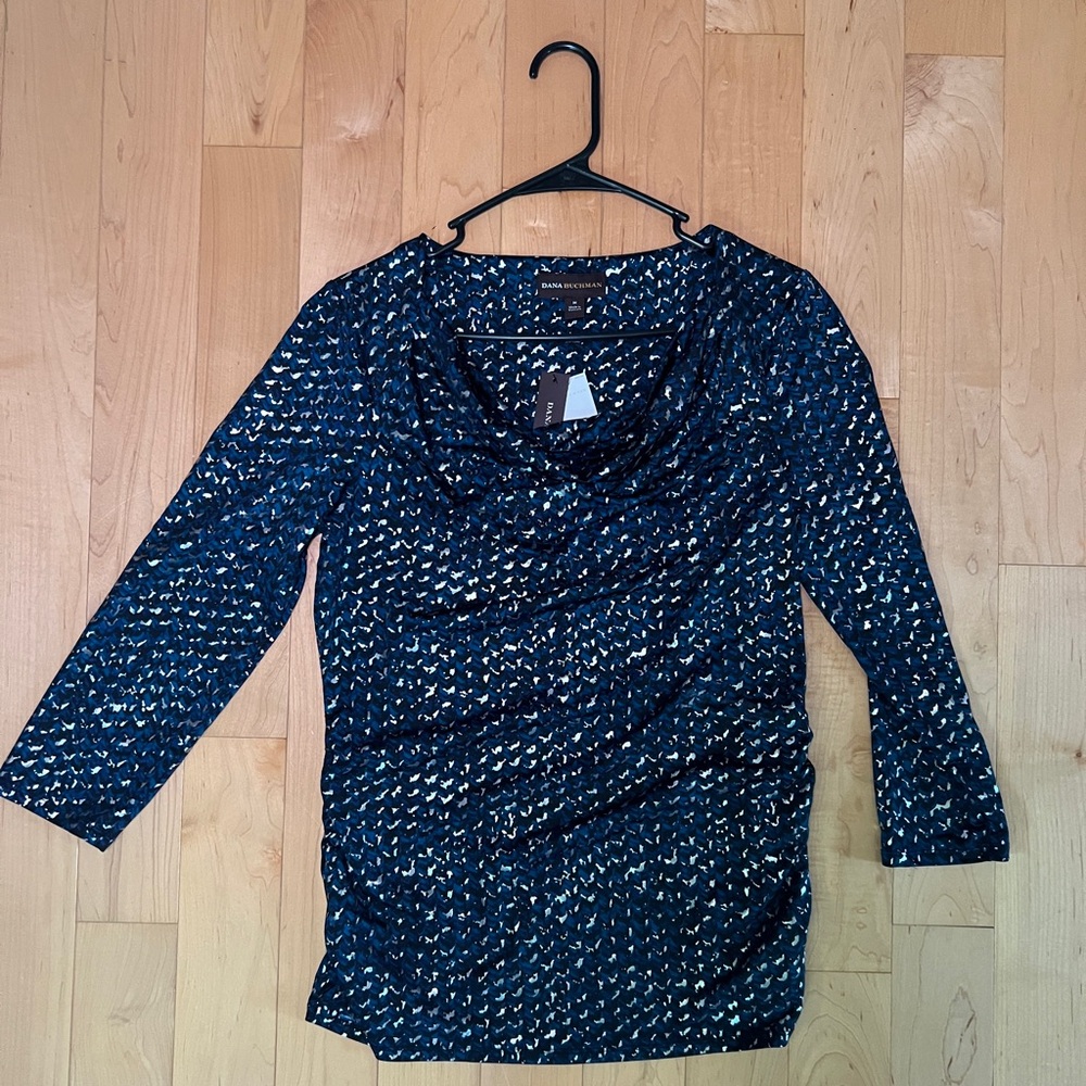 Dana Buchman Metallic Blue Blouse in Medium